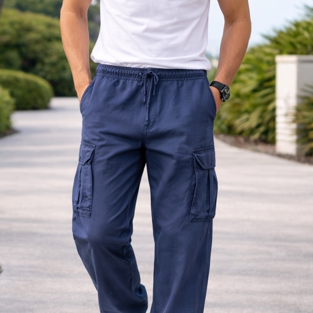 Stylish Blue Cargo Pants for Men B42